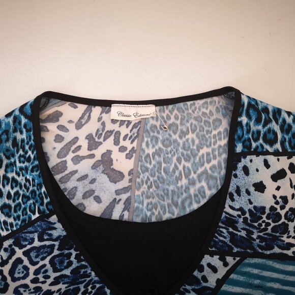 Classic Editions Ladies Animal Print Size XL Made in Canada Top - Picture 4 of 10